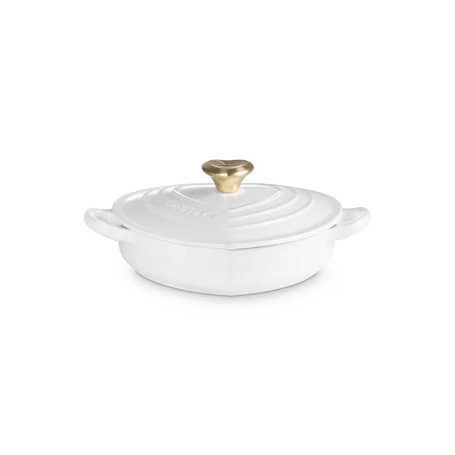 Le Creuset Heart Collection Shallow Cocotte: 1.25 QT, White