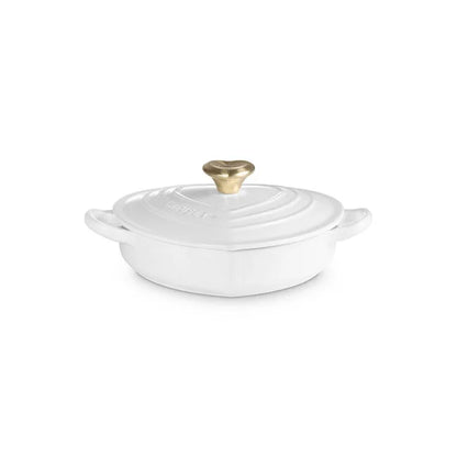 Le Creuset Heart Collection Shallow Cocotte: 1.25 QT, White