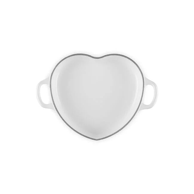 Le Creuset Heart Collection Shallow Cocotte: 1.25 QT, White