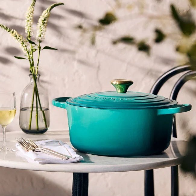 Le Creuset Round Dutch Oven:  5.5 QT, Bleu Riviera