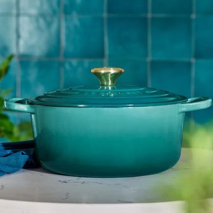 Le Creuset Round Dutch Oven:  5.5 QT, Bleu Riviera