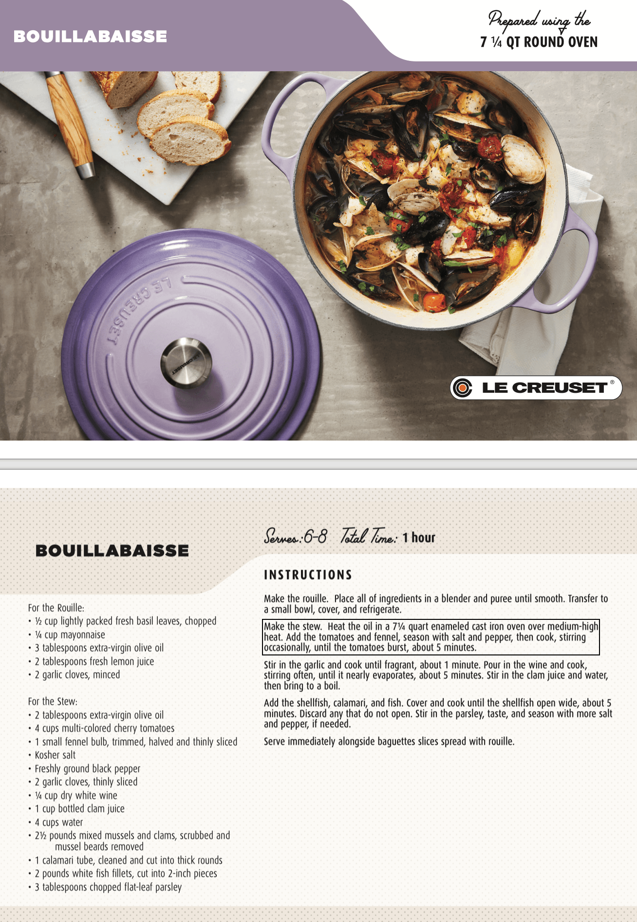 Le Creuset Round Dutch Oven: 7.25 QT, Marseille