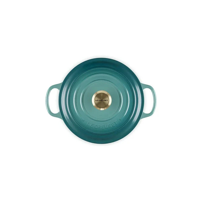 Le Creuset Round Wide Dutch Oven:  3.5 QT, Bleu Riviera