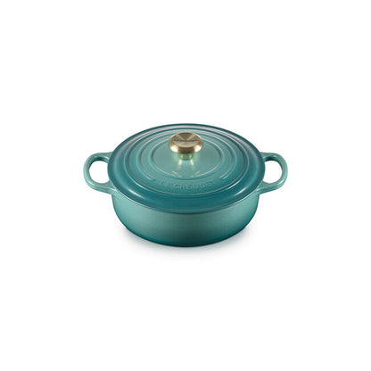Le Creuset Round Wide Dutch Oven:  3.5 QT, Bleu Riviera