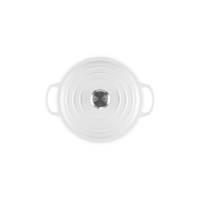 Le Creuset Round Wide Dutch Oven:  3.5 QT, White