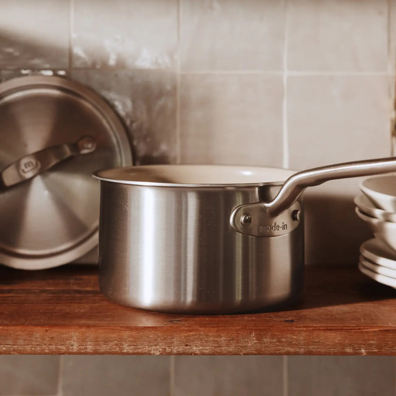 MADE IN® CeramiClad™ Non-stick Saucepan with Lid: 2 QT