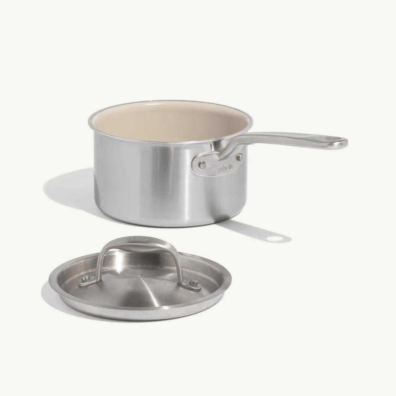 MADE IN® CeramiClad™ Non-stick Saucepan with Lid: 4 QT