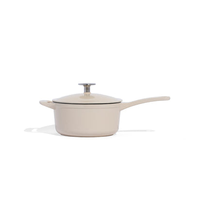 MADE IN® Enameled Cast Iron Saucepan: 2 QT, Antique White