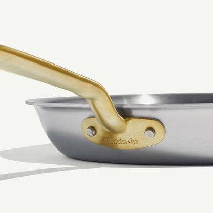 MADE IN® Stainless Clad Cookware Set: 10 Piece, Antique Brass Handle