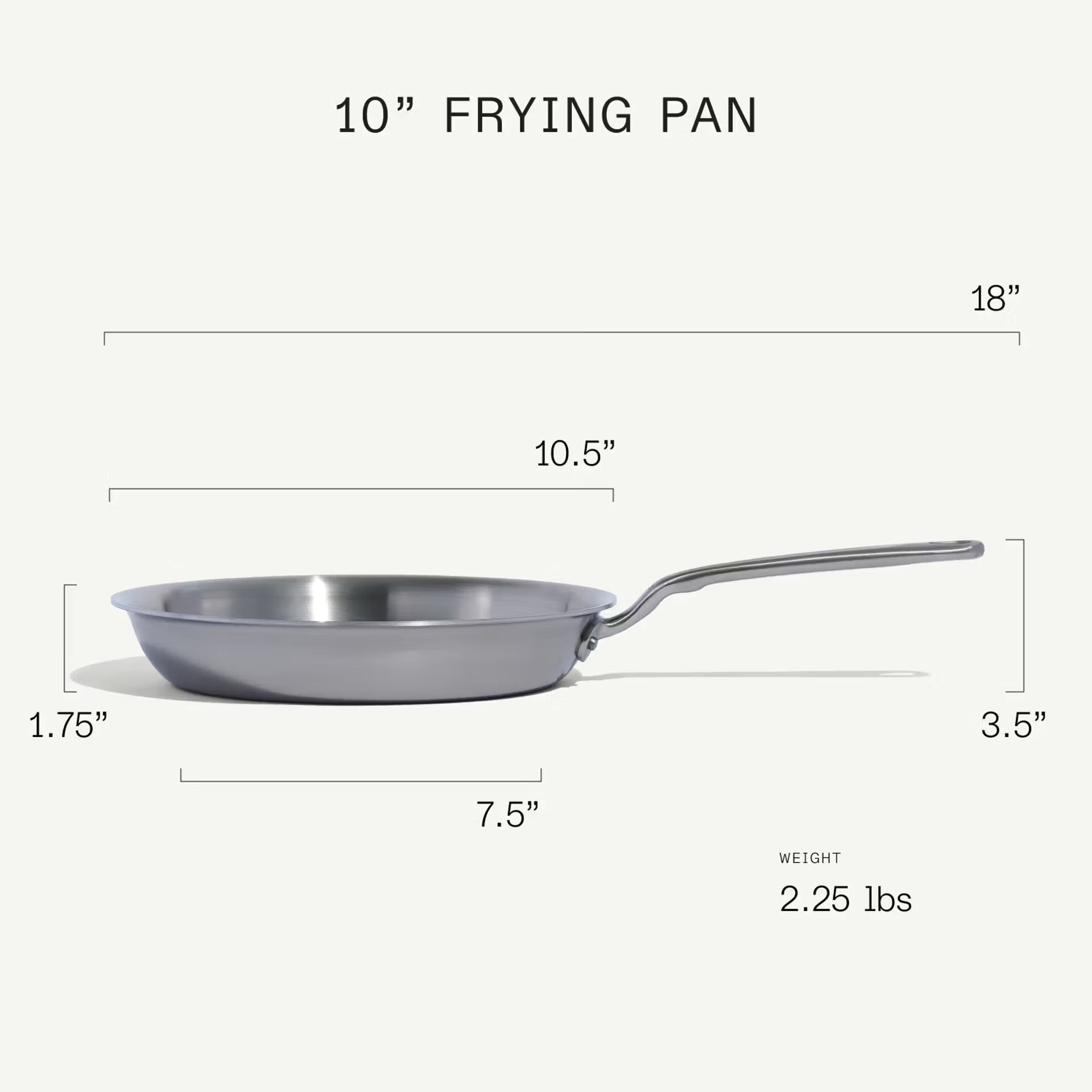 MADE IN® Stainless Clad Fry Pan: 10", Antique Brass Handle
