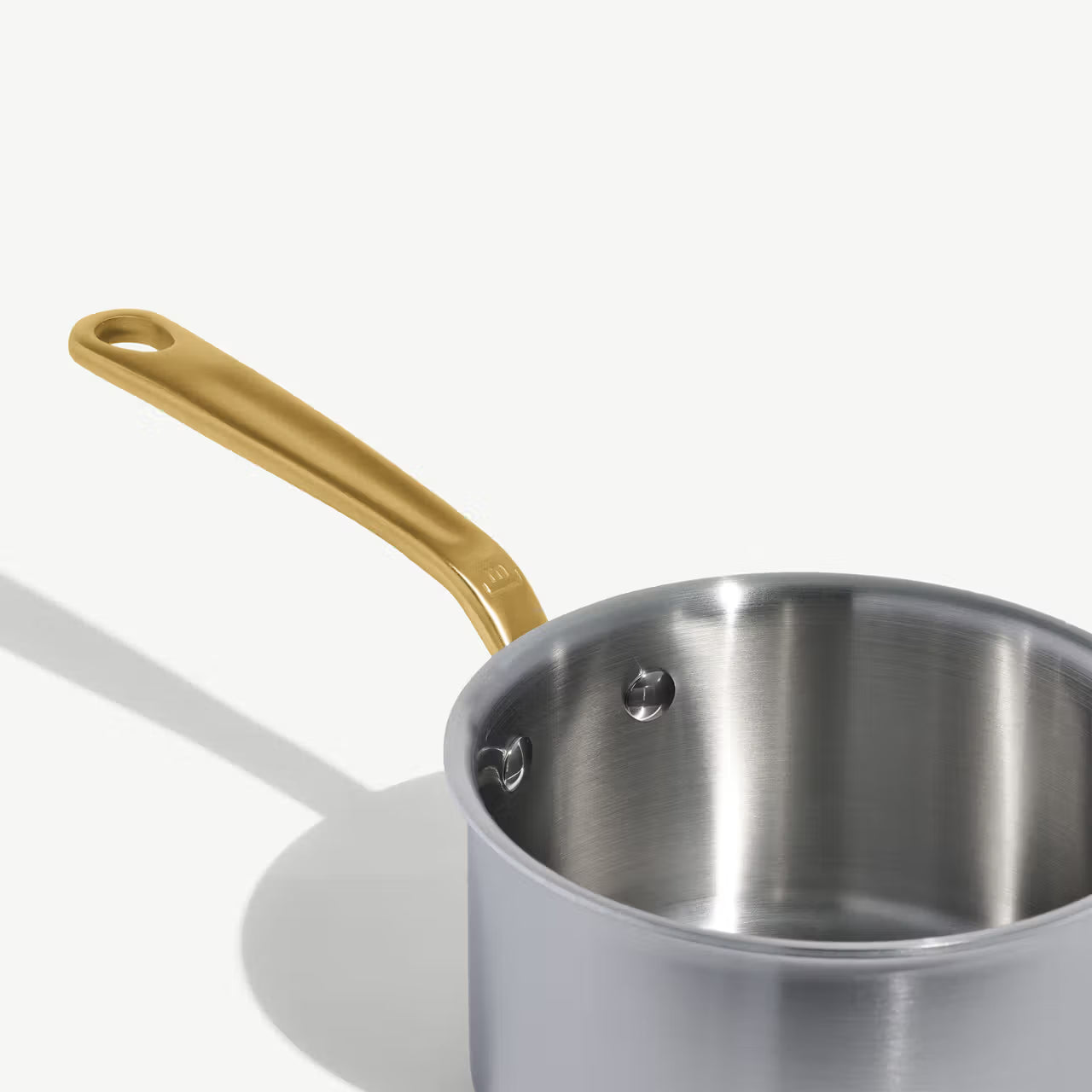 MADE IN® Stainless Clad Saucepan with Lid: 2 QT, Antique Brass Handle