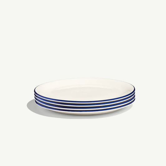 MADE IN® Tabletop Appetizer Plates (Set of 4): Blue Rim