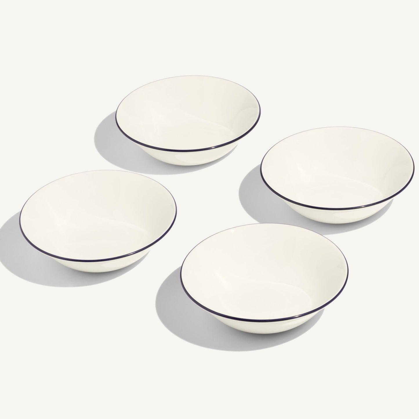 MADE IN® Tabletop Large Soup Bowls (Set of 4): Blue Rim