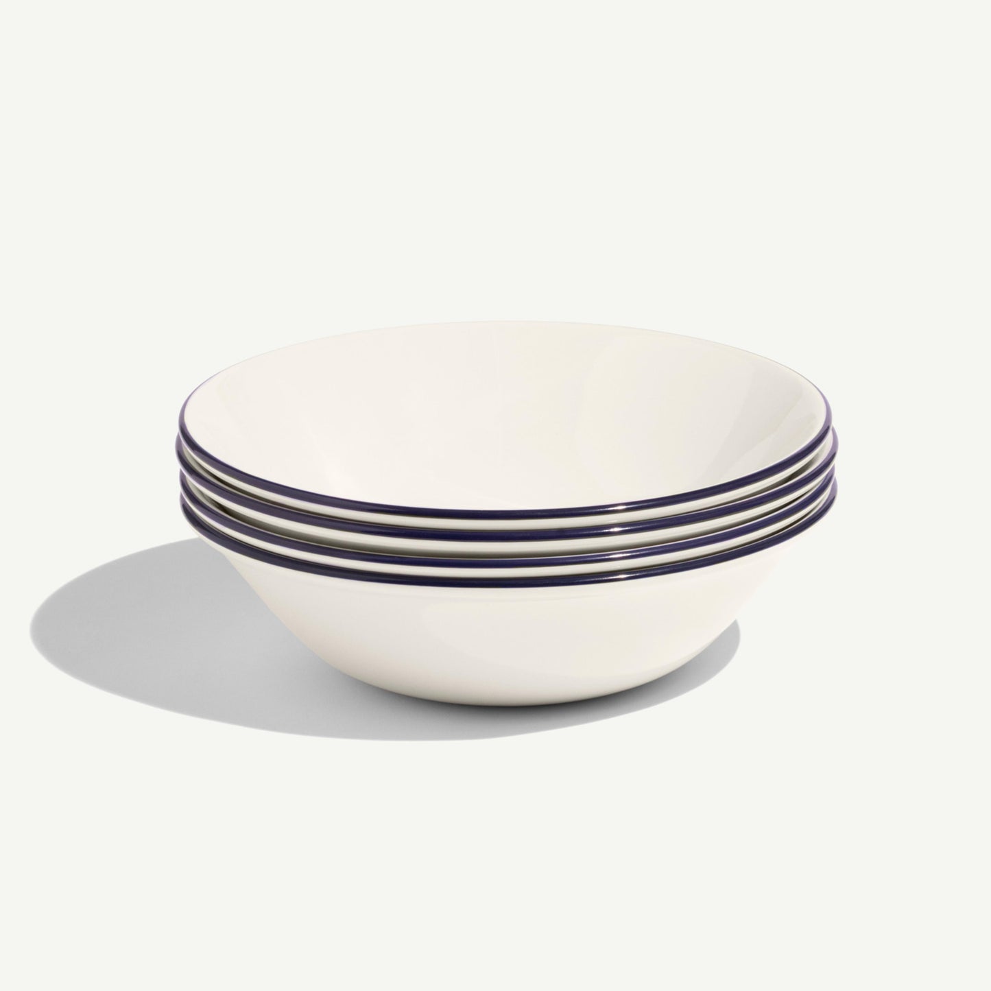 MADE IN® Tabletop Large Soup Bowls (Set of 4): Blue Rim
