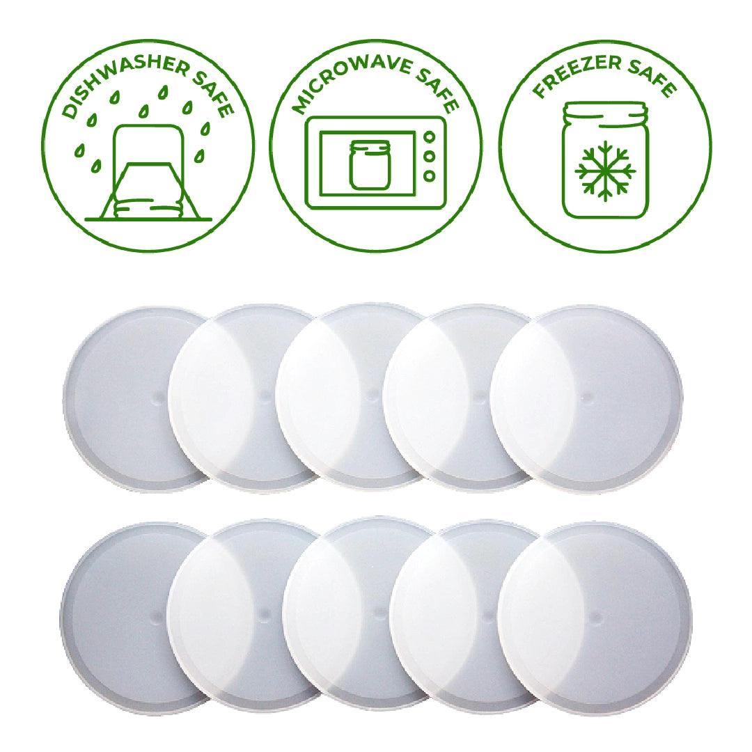 Mason Jar Lifestyle Silicone Sealing Lid Liners: Wide Mouth