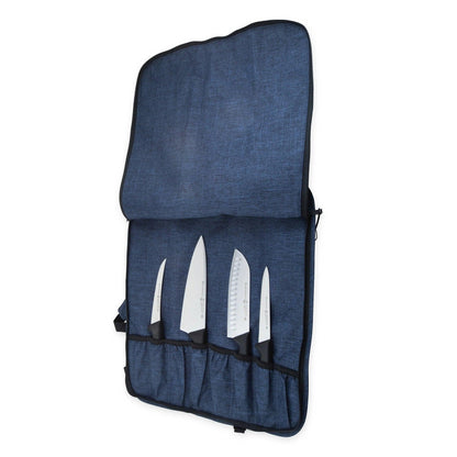 Messermeister Knife Roll: 8 Pocket, Heather Navy