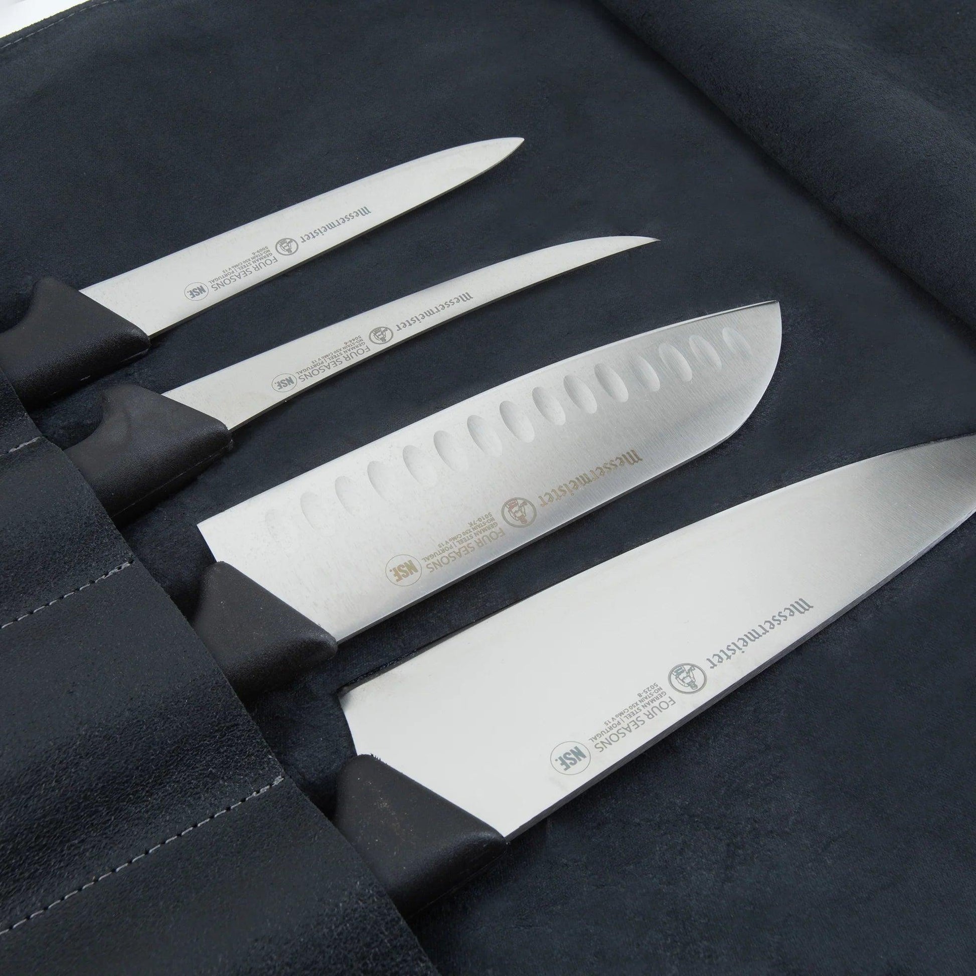 Messermeister Leather Knife Roll: 7 Pocket, Black