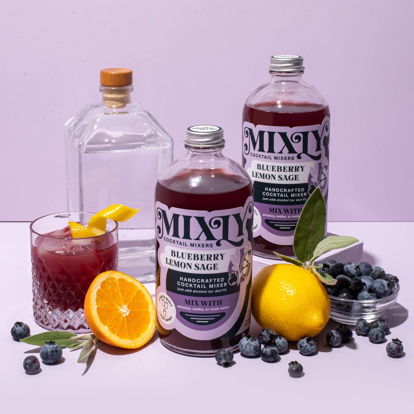 Mixly Blueberry Lemon Sage Mocktail Mixer
