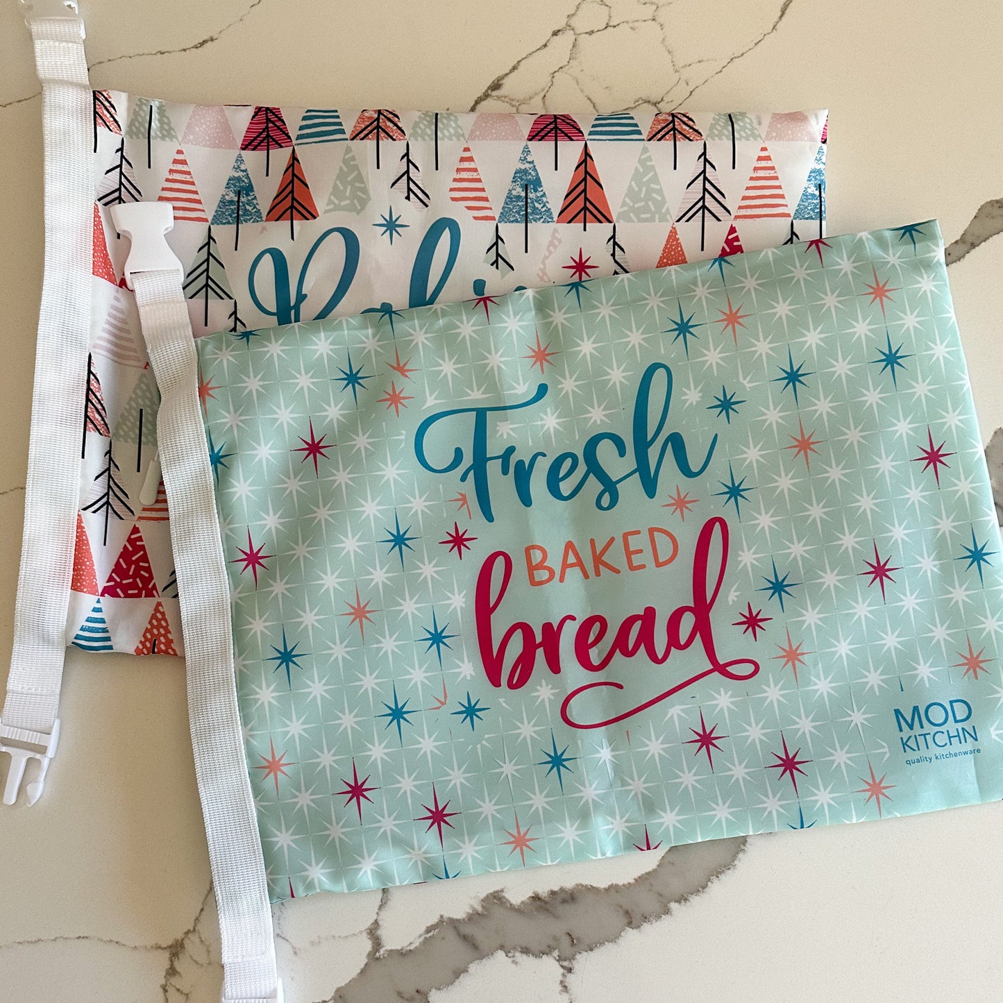ModKitchn Reusable Bread Bags (Set of 2): Festive Holiday