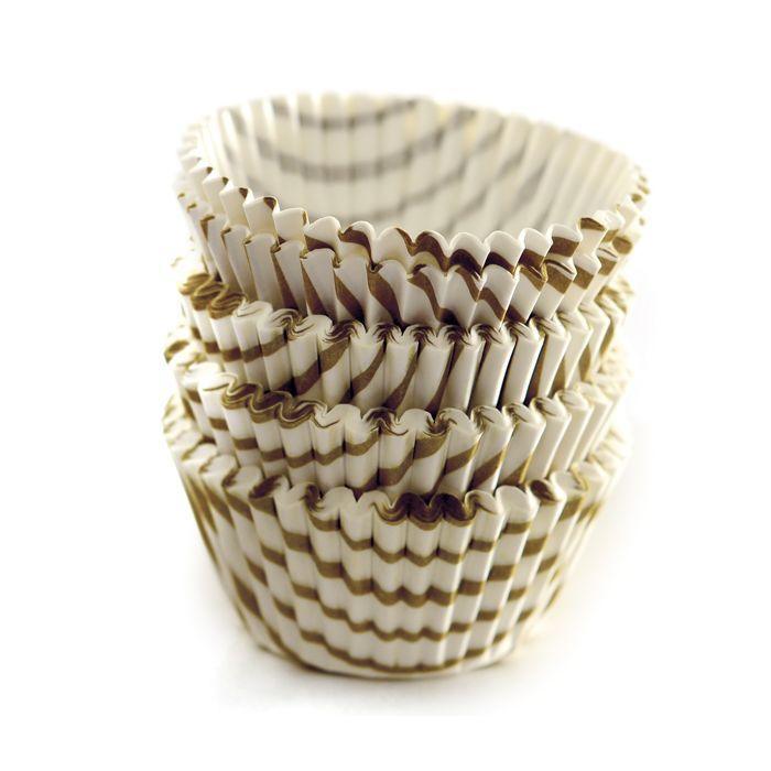 NorPro Baking Cups: Mini, Gold Swirl