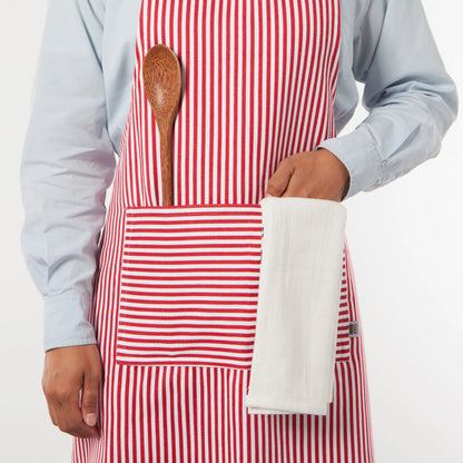 NOW Designs Apron: Chef, Narrow Red Stripe
