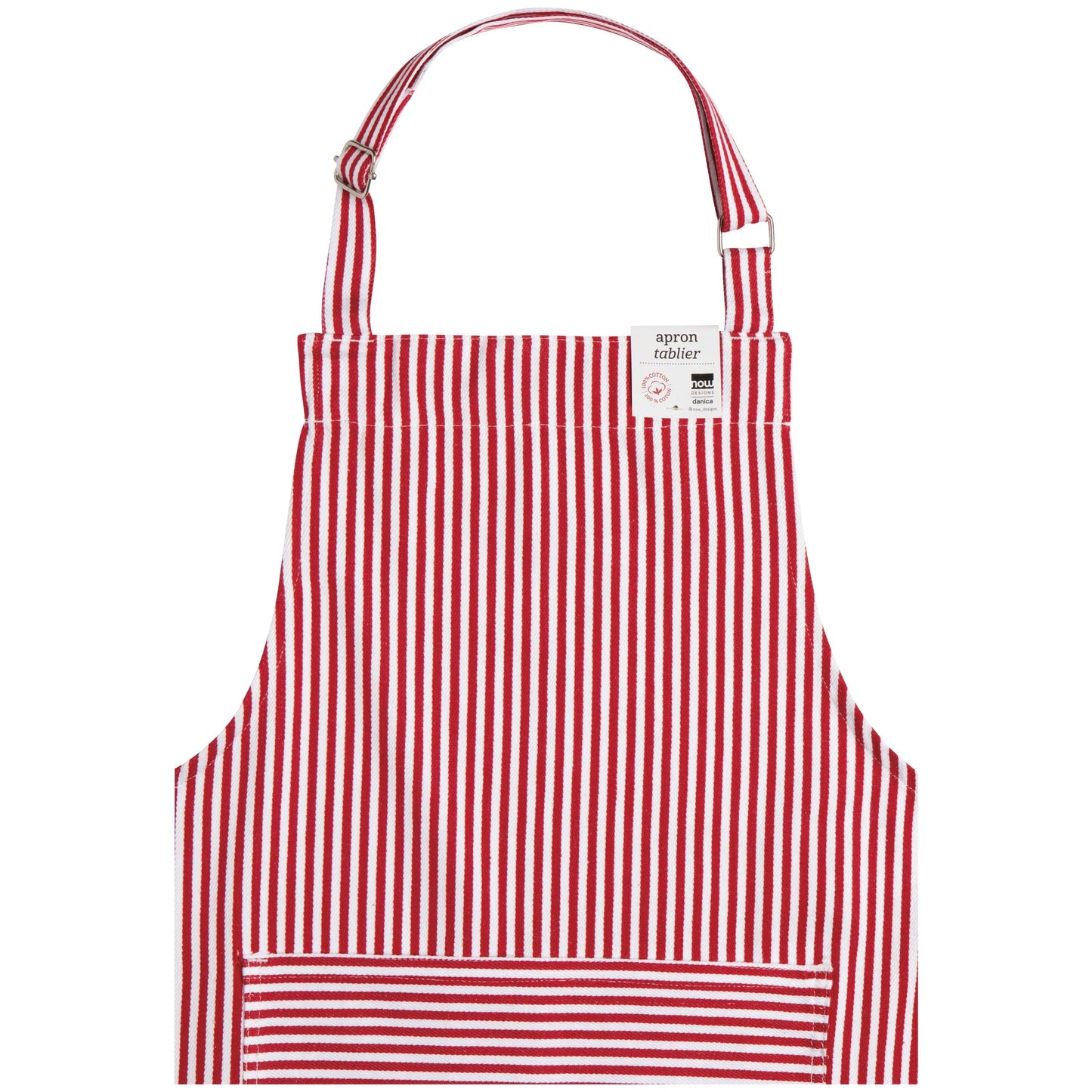 NOW Designs Apron: Chef, Narrow Red Stripe