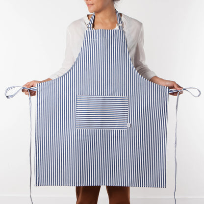 NOW Designs Apron: Chef, Narrow Royal Blue Stripe