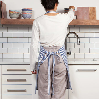 NOW Designs Apron: Chef, Narrow Royal Blue Stripe