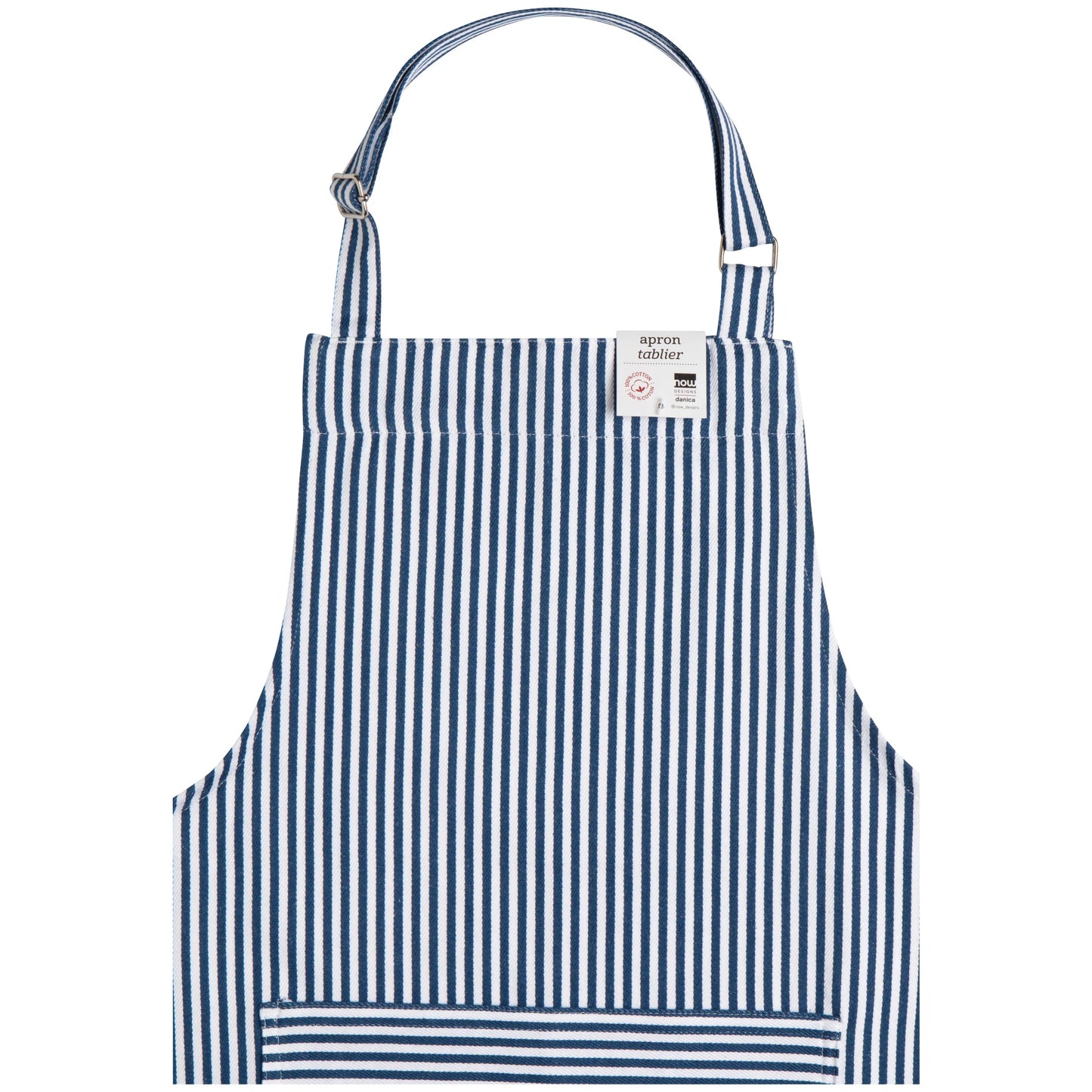 NOW Designs Apron: Chef, Narrow Royal Blue Stripe