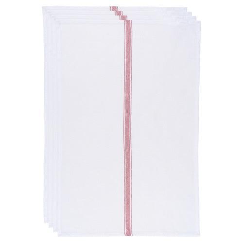 NOW Designs Dishtowels (Set of 4): Brooklyn Stripe, Poppy