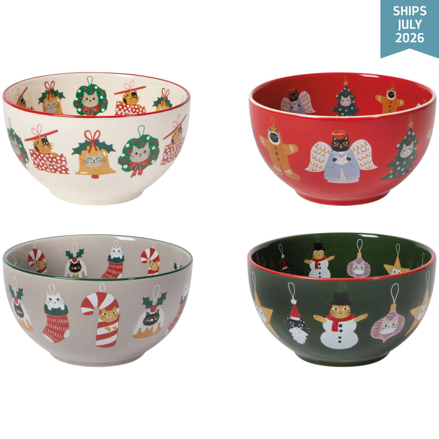 NOW Designs Everyday Bowls (Set of 4): Bauble Cats