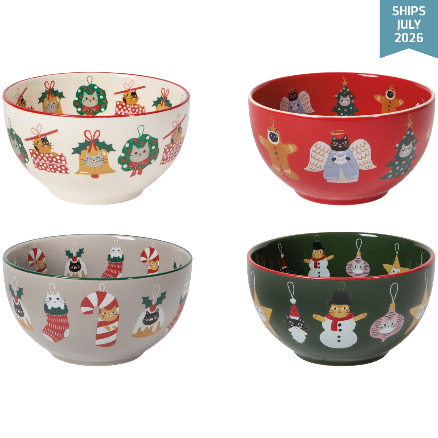 NOW Designs Everyday Bowls (Set of 4): Bauble Cats