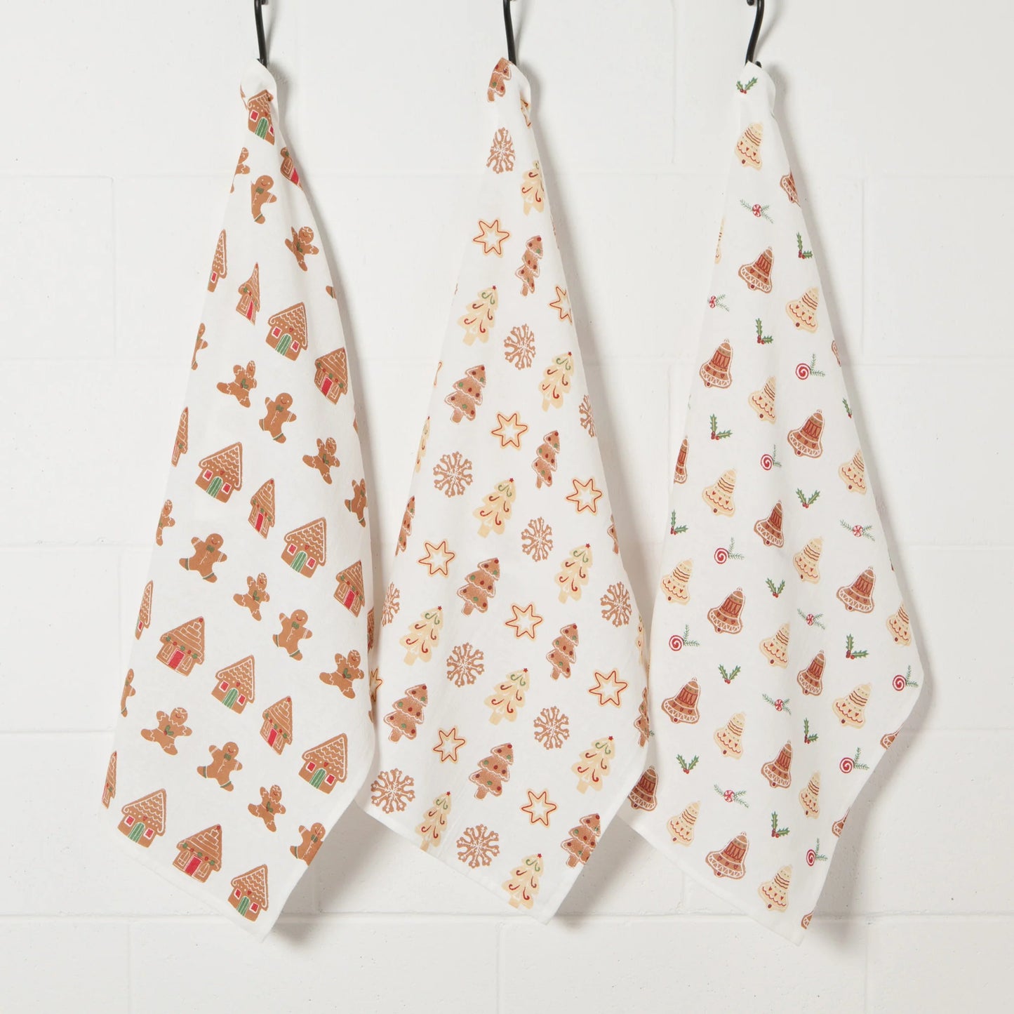 NOW Designs Floursack Towels (Set of 3): Baker's, Christmas Cookies