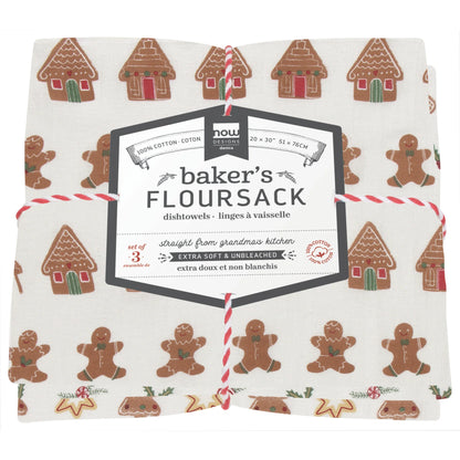 NOW Designs Floursack Towels (Set of 3): Baker's, Christmas Cookies