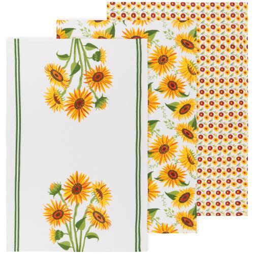 NOW Designs Floursack Towels (Set of 3): Baker's, Sunflower Splendor