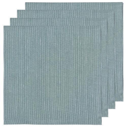 NOW Designs Napkins (Set of 4): Linen, Lagoon Pinstripe