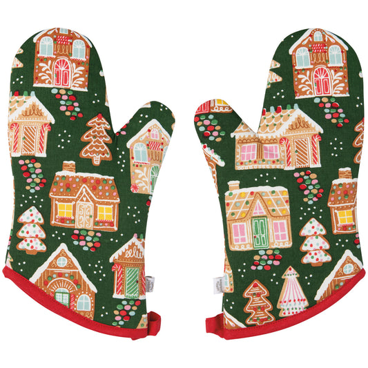 NOW Designs Oven Mitts (Set of 2): Gumdrop Lane
