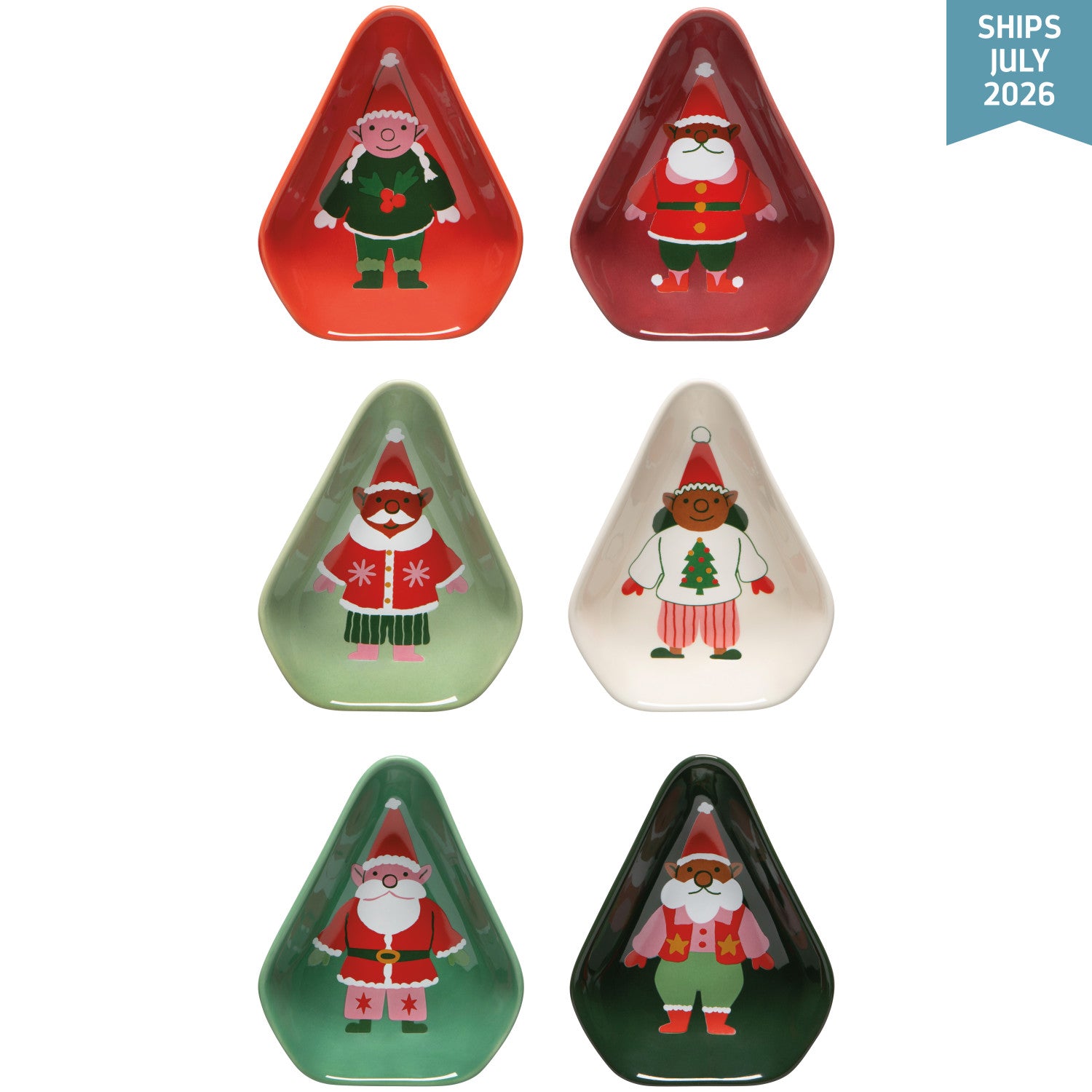 NOW Designs Pinch Bowls (Set of 6): Festive Gnomes