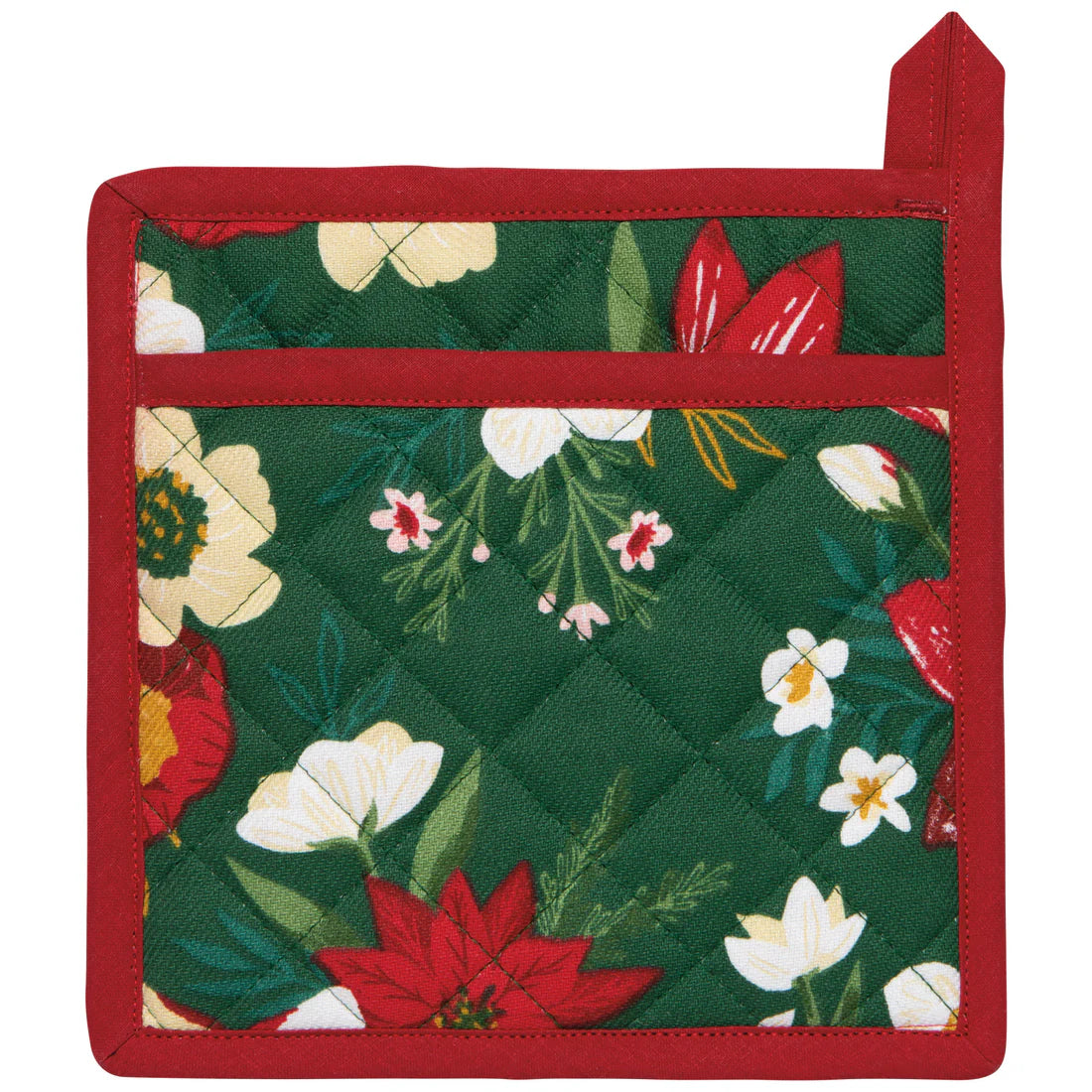 NOW Designs Pot Holder: Spruce, Amaryllis Christmas