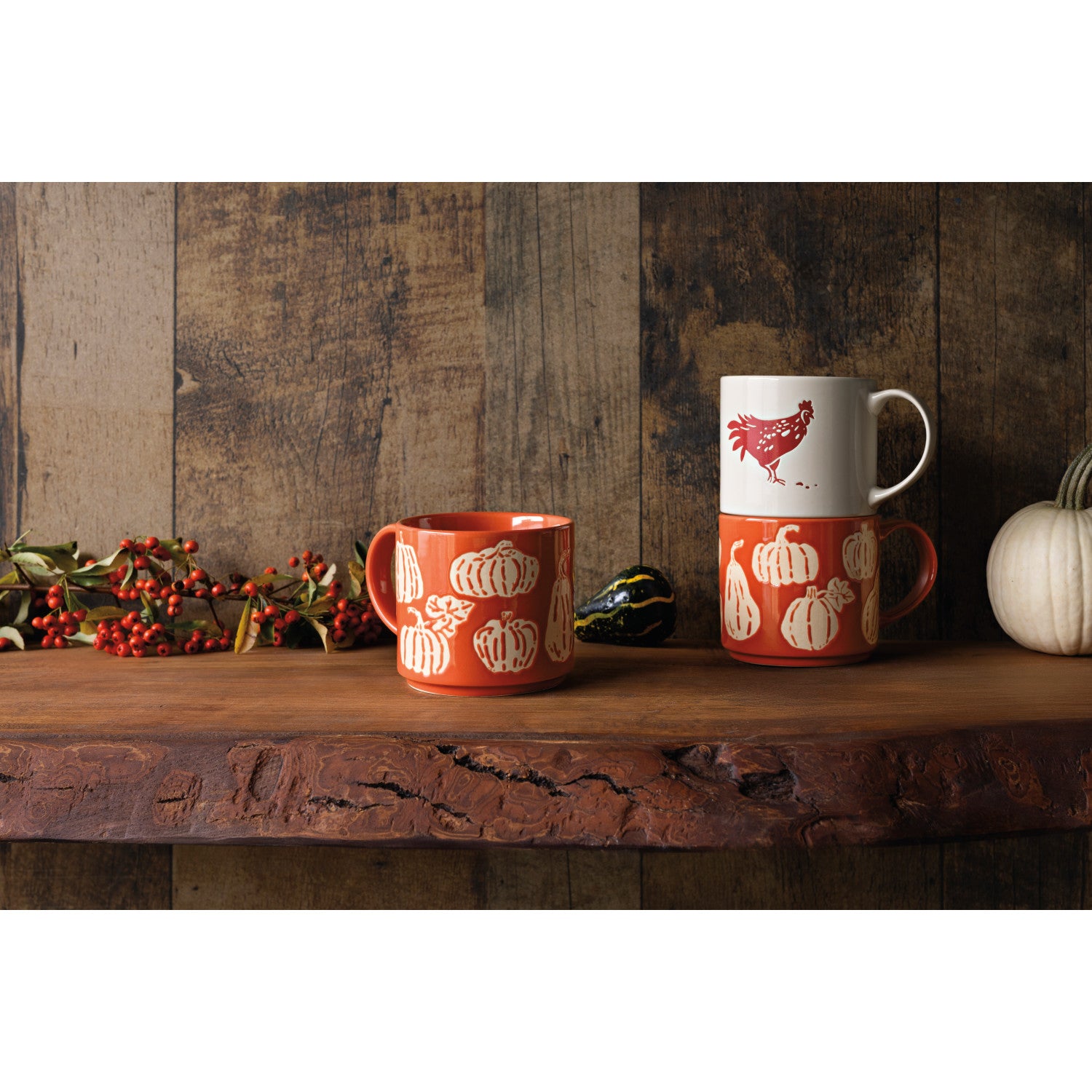 NOW Designs Stacking Mug: Harvest Gourds