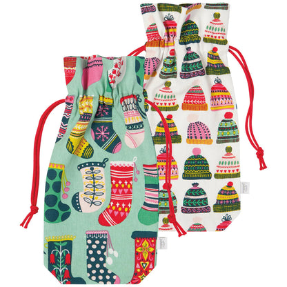NOW Designs Wine Bags (Set of 2): Winter Woolens