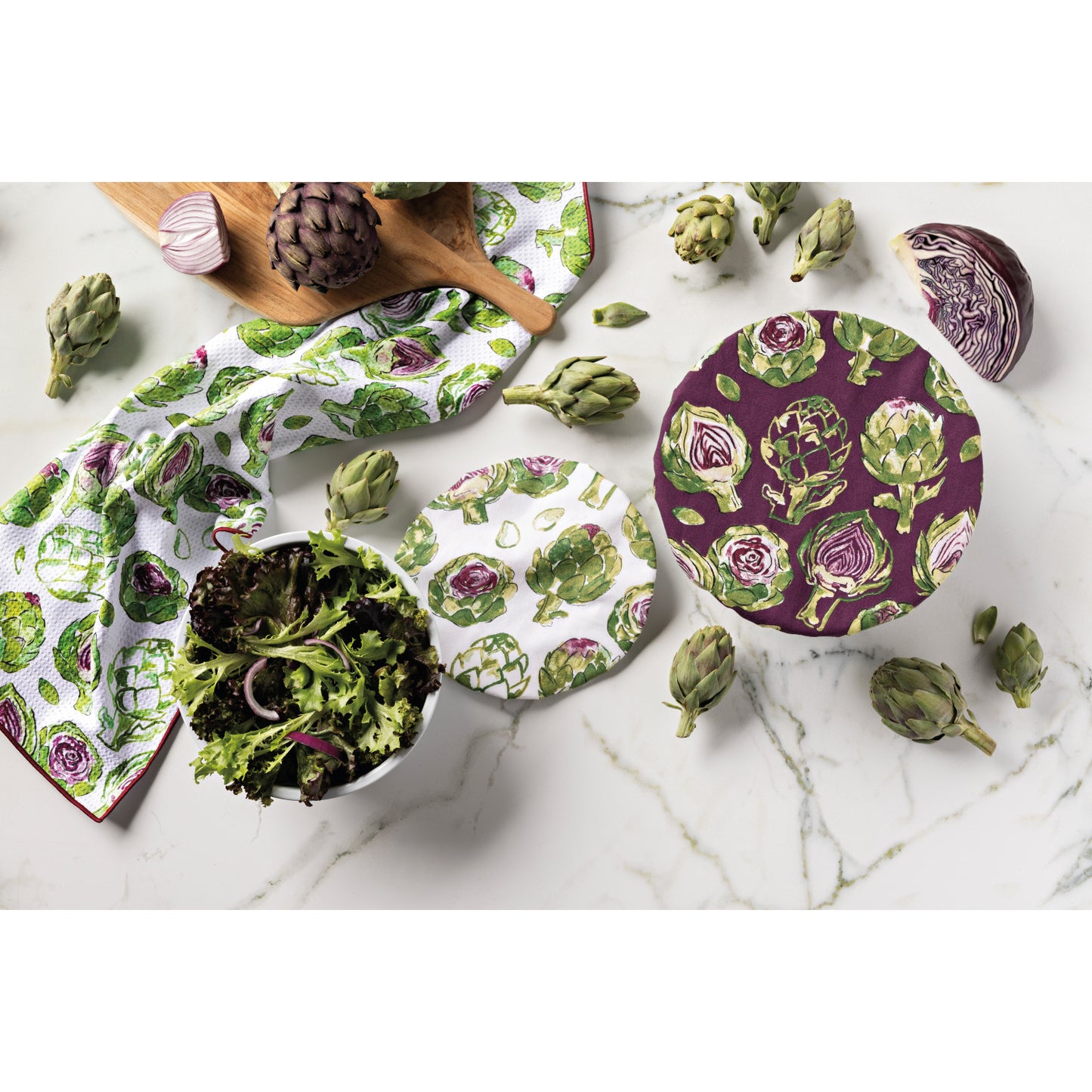 Now Designs Bowl Covers (Set of 2): Artichoke