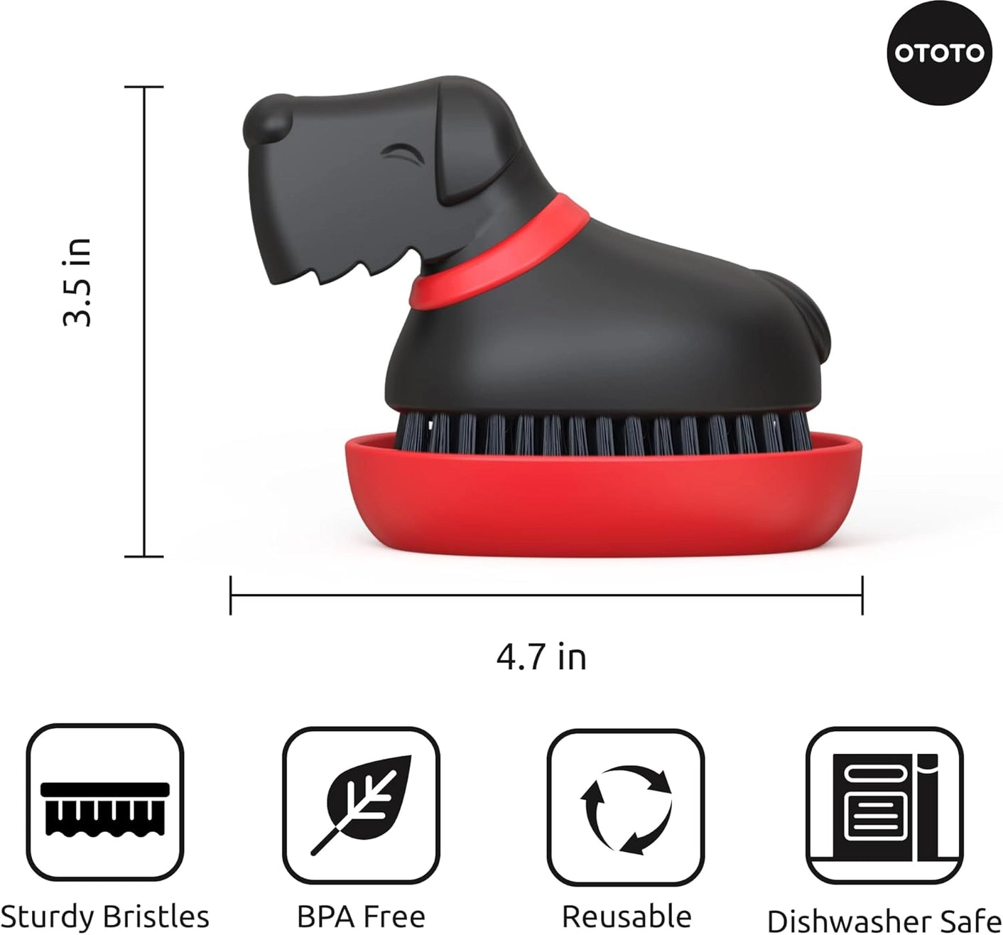 OTOTO Oscar Dog Dish Brush