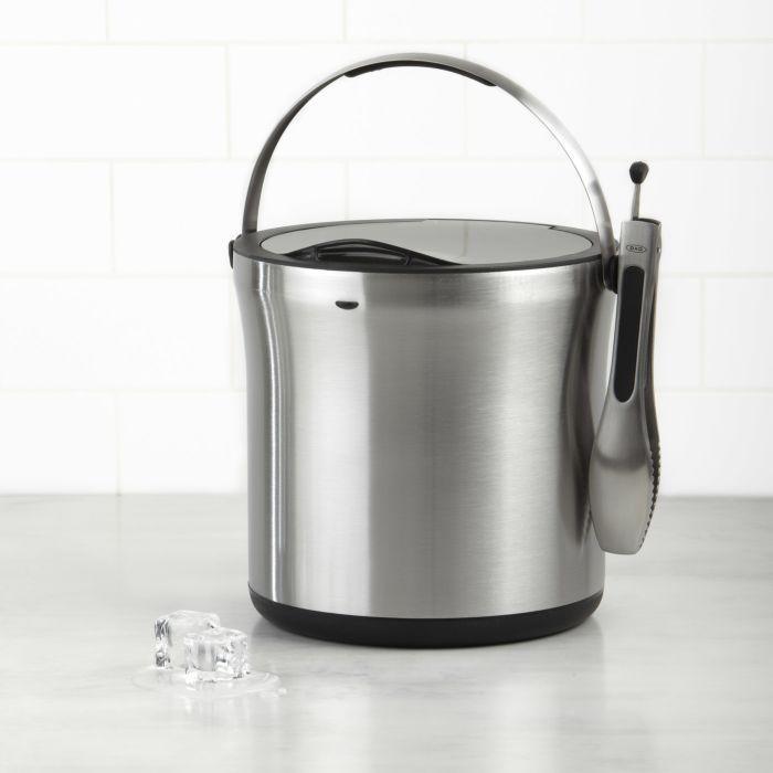 OXO Steel ice Bucket and Tong Set