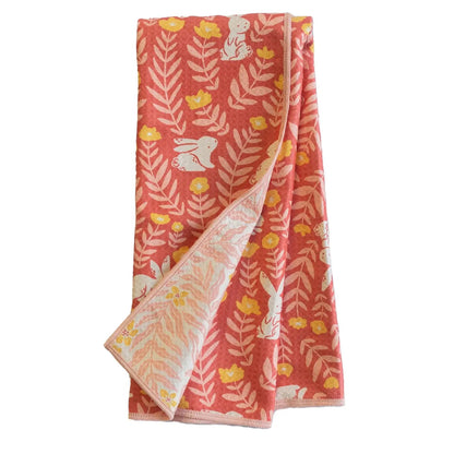 Once Again Home Anywhere Towel: Reversible, Nuthatch Bunny Meadows