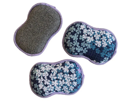 Once Again Home Sponges (Set of 3): Hydrangea, Navy