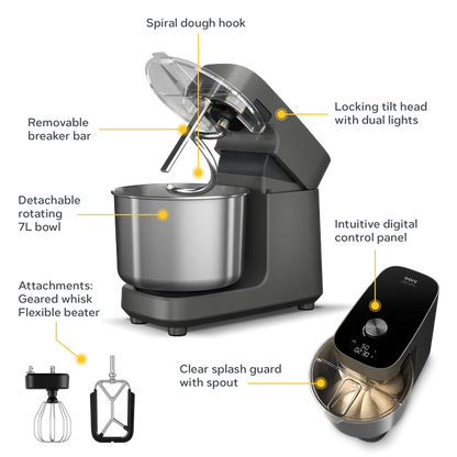 Ooni Halo Pro Spiral Stand Mixer: Charcoal Grey