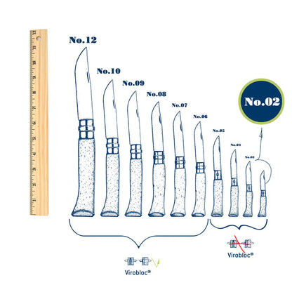 Opinel N°2 Stainless Steel Pocket Knife: Sky Blue