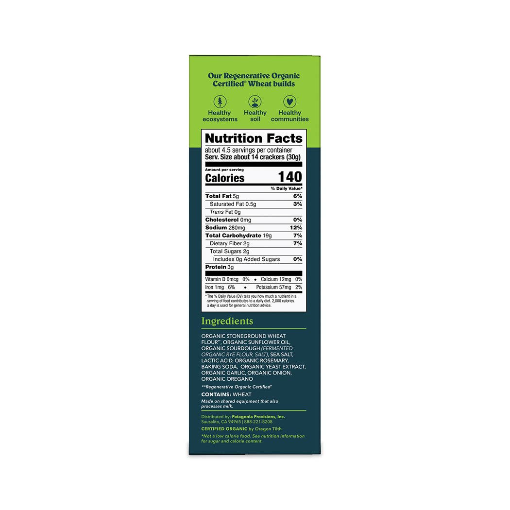 Patagonia Provisions Organic Rosemary Garlic Crackers