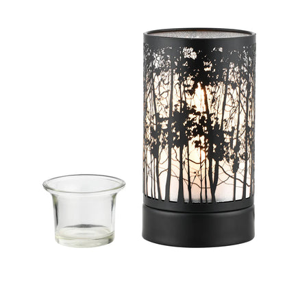 Peterson Housewares Touch Lamp: Morning Trees, Black
